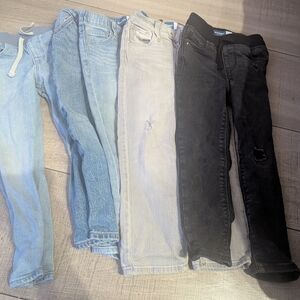 Old Navy Kids Jeans Bundle - Light Blue, Medium Blue, Washed Gray, Black